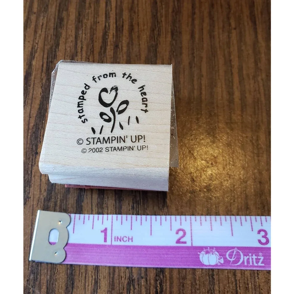 Stampin Up Tulip Stamping From the Heart Phrase Wood Mounted Rubber Stamp